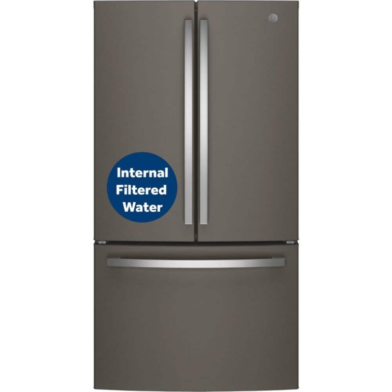 GNE27JMMES GNE27JMMES 27 cu. ft. French Door Refrigerator in Slate with Internal Dispenser, Fingerprint Resistant,ENERGY STAR