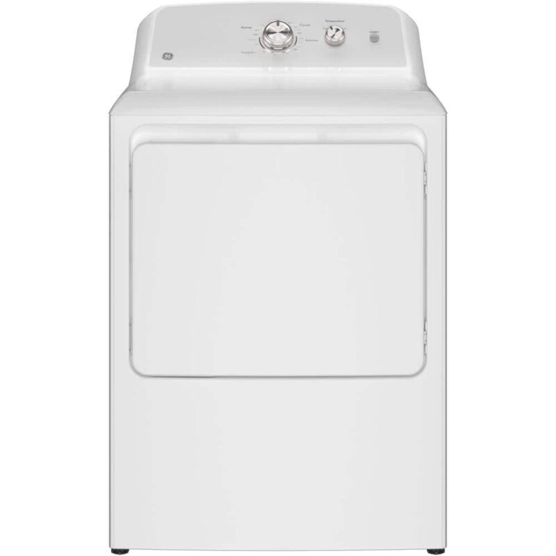 GTD38EASWWS-1 GTD38EASWWS 1 GE 7.2 cu. ft. vented Electric Dryer in White with Auto Dry and 120ft Venting