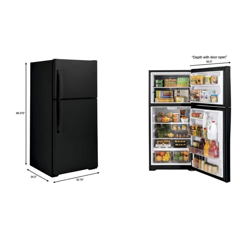 GTS22KGNRBB-8 GTS22KGNRBB 8 21.9 cu. ft. Top Freezer Refrigerator in Black, Garage Ready