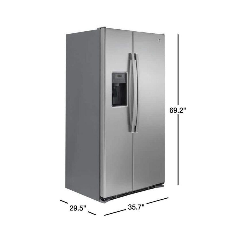 GZS22DSJSS 21.9 cu. ft. Side by Side Refrigerator in Stainless Steel, Counter Depth