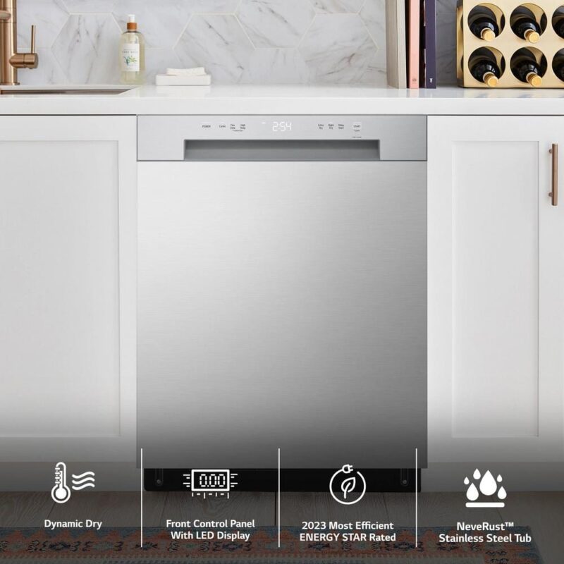 LDFC2423V-4 LDFC2423V 4 24 in. Stainless Look Front Control Dishwasher with Stainless Steel Tub and SenseClean