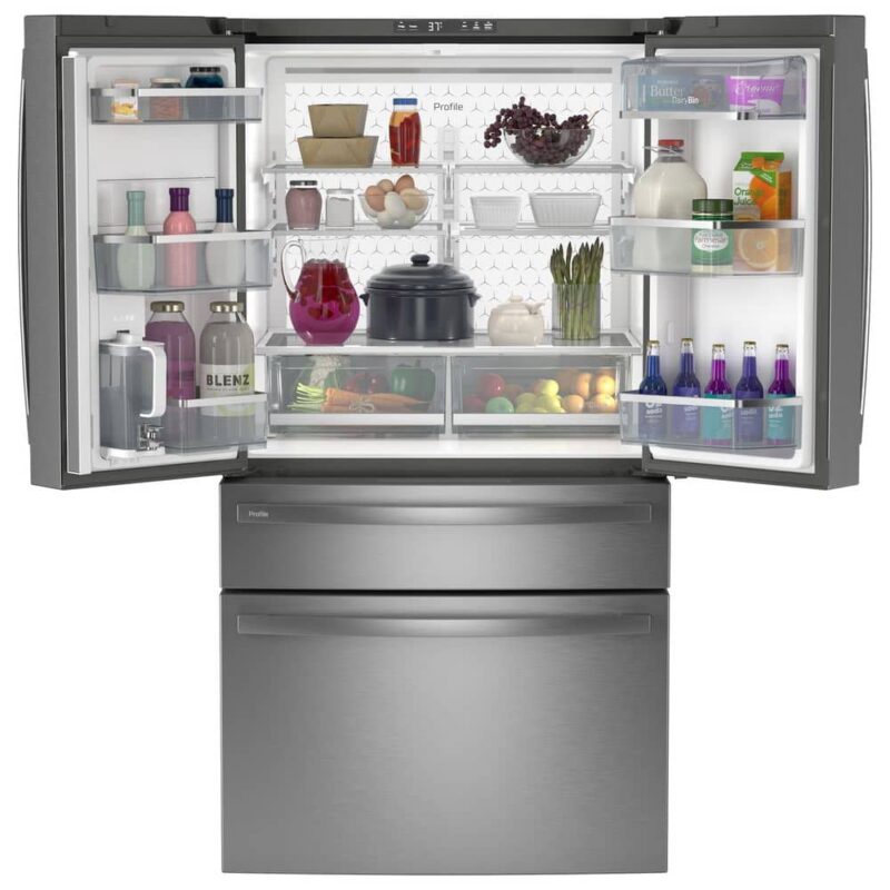 PJE23BYWFS 8 Profile 28.7 cu. ft. 4-Door French Door Refrigerator in Stainless Steel with Dual-Dispense Autofill Pitcher