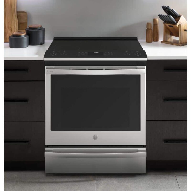 PSS93YPFS Profile 30 in. 5 Burner Element Smart Slide-In Electric Range in Fingerprint Resistant Stainless w/ Convection, Air Fry