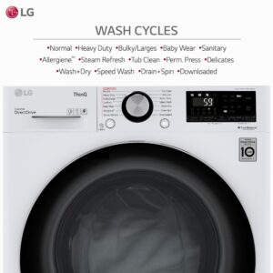24 in. W 2.4 cu. ft. SMART All-in-One Compact Front Load Washer & Ventless Dryer Combo in White with Steam