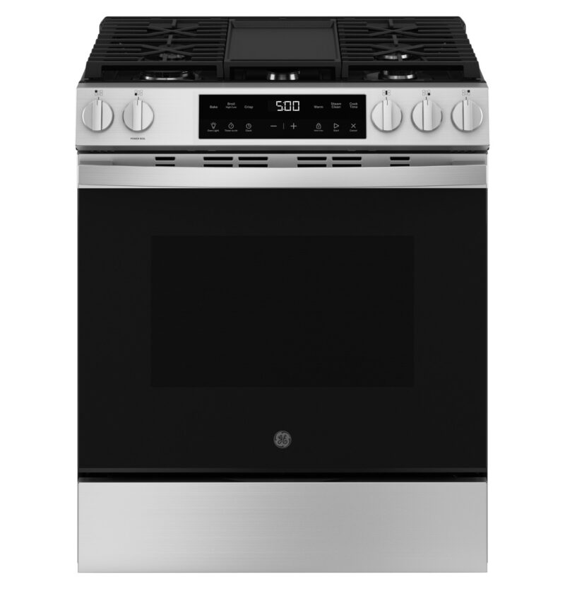 GGS500SVSS GGS500SVSS GE® 30" Slide-In Front Control Gas Range with Crisp Mode